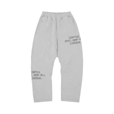 Pre-owned Corteiz Hmp Stencil Open Hem Pant 'light Heather' | Grey | Men's Size L In Gray
