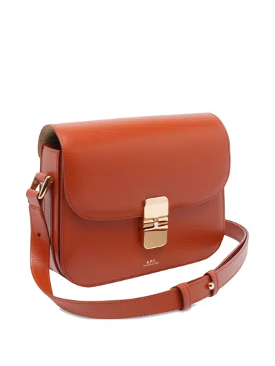 Apc A.p.c. Grace Small Leather Crossbody Bag In Red