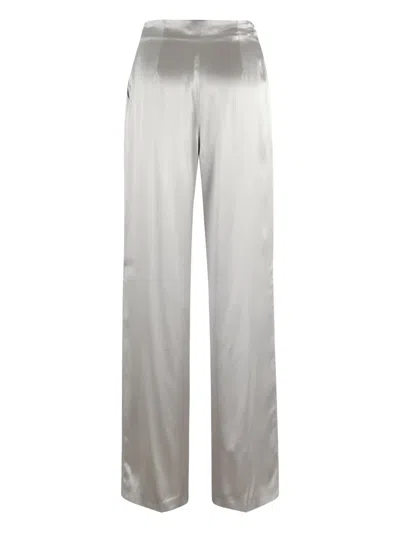 Alberta Ferretti High Waist Wide Leg Trousers In Gray
