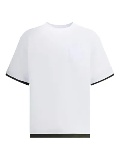 Sacai Pocket-trimmed Jersey T-shirt In White