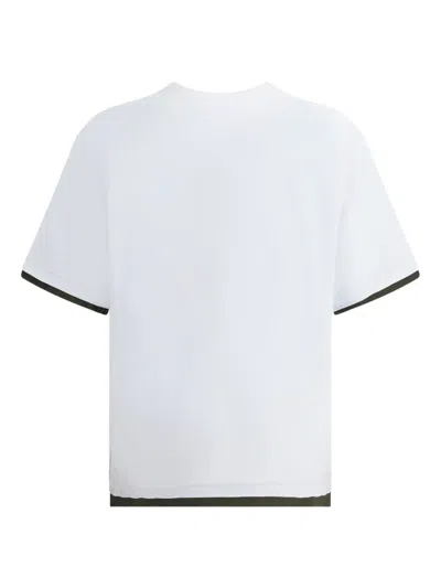 Sacai Pocket-trimmed Jersey T-shirt In White