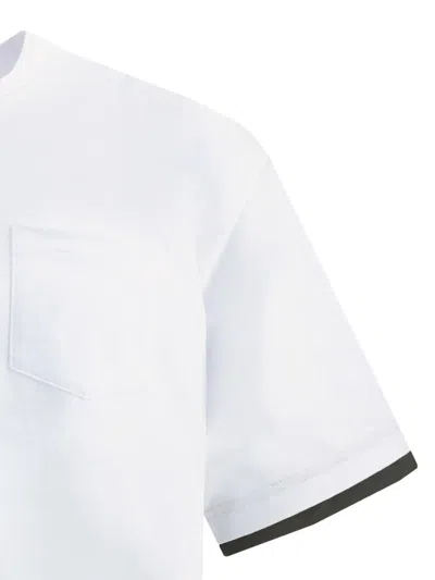 Sacai Pocket-trimmed Jersey T-shirt In White