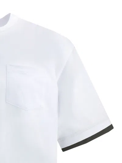 Sacai Pocket-trimmed Jersey T-shirt In White