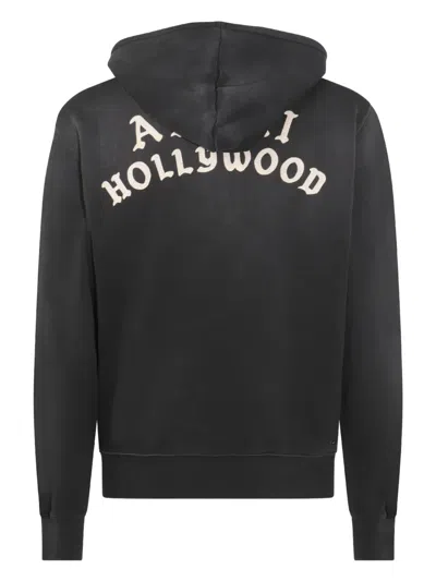 Amiri Felpa In Cotone Ardesia  Uomo In Black