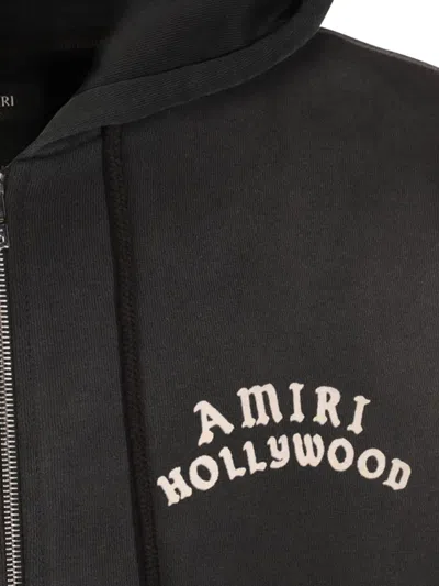 Amiri Felpa In Cotone Ardesia  Uomo In Black