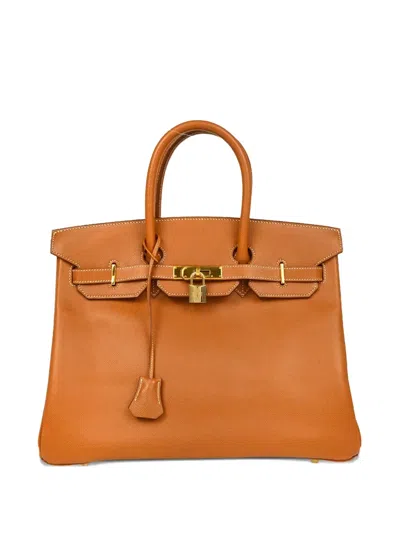 Pre-owned Hermes 1996 Courchevel Birkin 35 Handbag In Brown