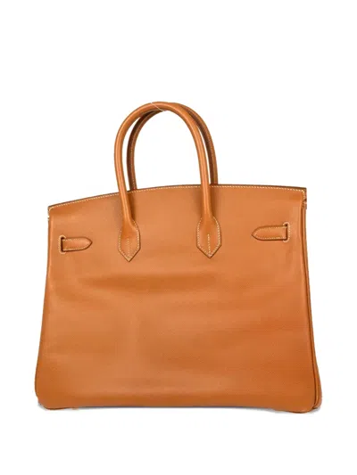 Pre-owned Hermes 1996 Courchevel Birkin 35 Handbag In Brown