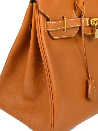 Pre-owned Hermes 1996 Courchevel Birkin 35 Handbag In Brown