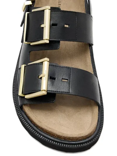 Allsaints Isla Buckle-detail Sandals In Black