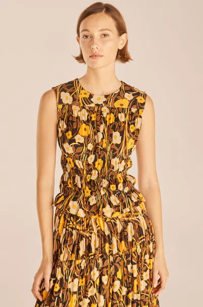 Rebecca Taylor Daphne Fleur Mesh Shell In Multi