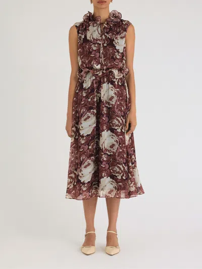 Rebecca Taylor Sarita Dress In Raisin Combo