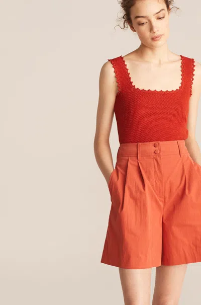 Rebecca Taylor Lena Shine Shorts In Coral In Orange