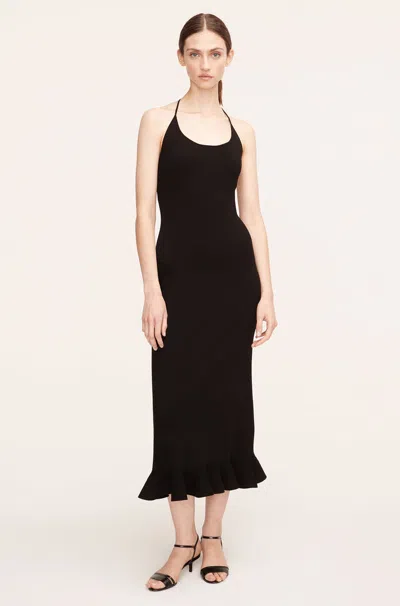 Rebecca Taylor Compact Stretch Knotted Back Column Maxi Dress In Black