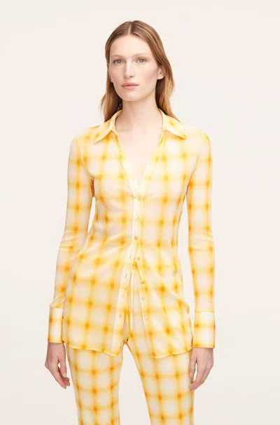 Rebecca Taylor Ombre Plaid Mesh Button Down Shirt