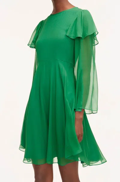 Rebecca Taylor Ruffle Silk Chiffon Dress In Green