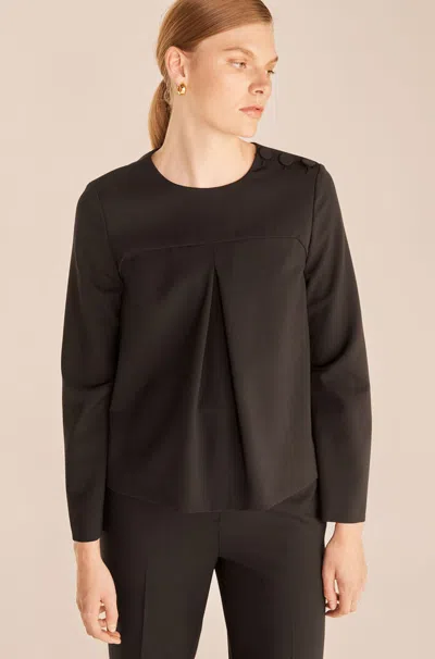 Rebecca Taylor Mod Suiting Blouse In Black