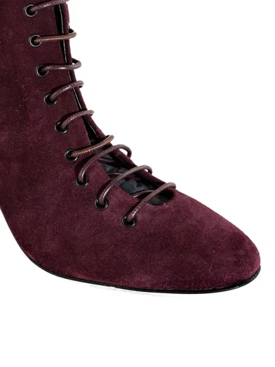 系带绒面皮及踝靴