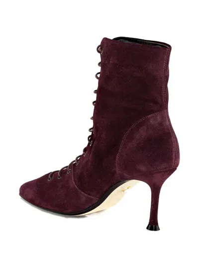 系带绒面皮及踝靴