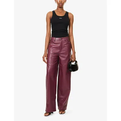Rotate Birger Christensen Rotate Burgundy Polyester Pants In Brown