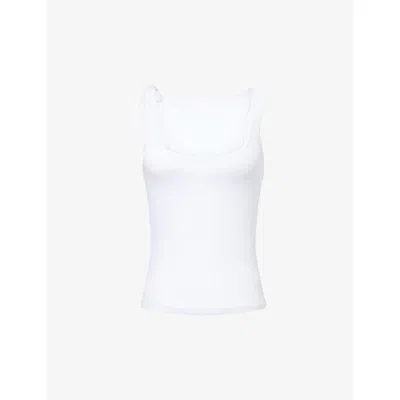 Samsoe & Samsoe Womens Saclanton Overlay Stretch-cotton Top White In White