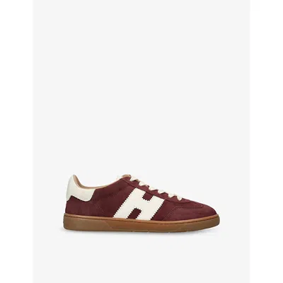 Hogan Chocolate Brown Suede Platform Sneakers With Lace-up Closure And H Logo Detail