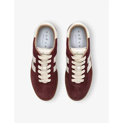 Hogan Chocolate Brown Suede Platform Sneakers With Lace-up Closure And H Logo Detail