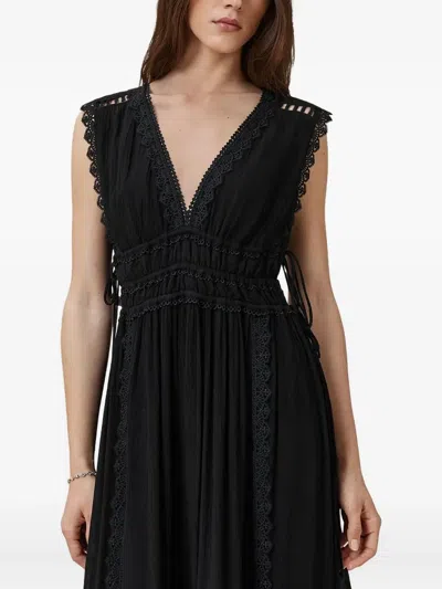 Allsaints Xanthe Lace-trimmed Mini Dress In Black