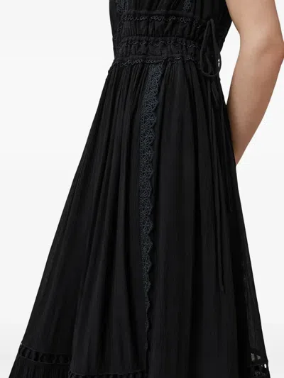 Allsaints Xanthe Lace-trimmed Mini Dress In Black