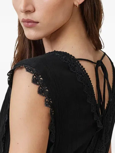 Allsaints Xanthe Lace-trimmed Mini Dress In Black