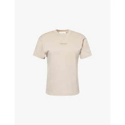 Essentials Womens Fear Of God  Embossed-branding Round-neck Cotton-blend T-shirt In Gray