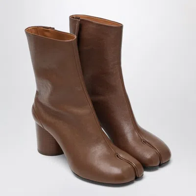 Maison Margiela Tabi 60 Nappa Leather Ankle Boots In Brown