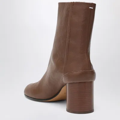 Maison Margiela Tabi 60 Nappa Leather Ankle Boots In Brown