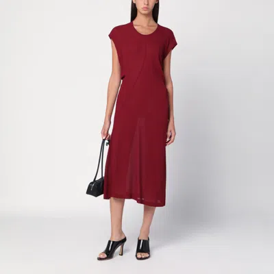 6397 S-curve Dress In Bordeaux Chiffon In Burgundy