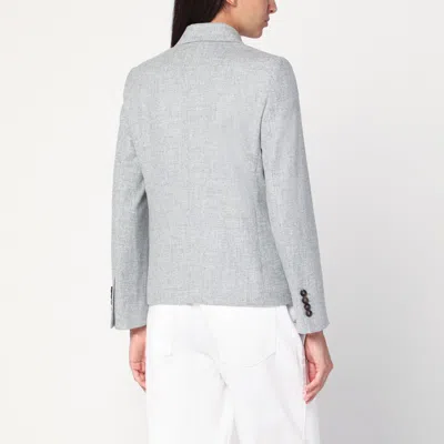 Brunello Cucinelli Wool Jacket Double Breasted Structure Shoulders In Gray
