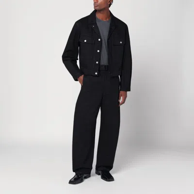 Lemaire Button-fastening Flap-pocket Jacket In Black