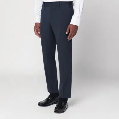 Pt Torino Dieci Navy Blue Trousers In Blue