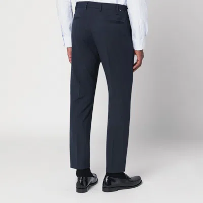Pt Torino Dieci Navy Blue Trousers In Blue