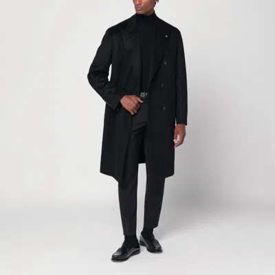 Pt Torino Black Stretch Wool Pant In Black