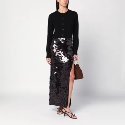 Loulou Studio Black Cropped Cashmere Cardigan In Black