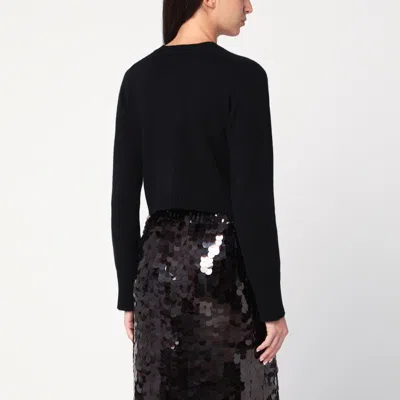 Loulou Studio Black Cropped Cashmere Cardigan In Black