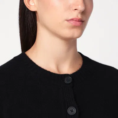 Loulou Studio Black Cropped Cashmere Cardigan In Black