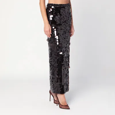 P.a.r.o.s.h P. A.r. O.s. H. Sequinned Long Skirt With Split In Brown