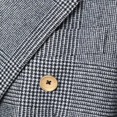 Tagliatore Double-breasted Prince Of Wales Jacket In Gray