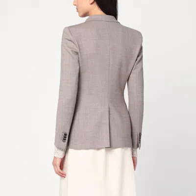 Tagliatore Beige Double-breasted Jacket In Wool Blend In Gray