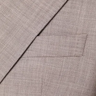 Tagliatore Beige Double-breasted Jacket In Wool Blend In Gray