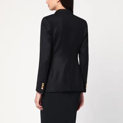 Tagliatore Double-breasted Wool Jacket With Peak Lapels In Black