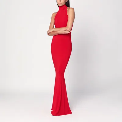 Norma Kamali Red Turtleneck Mermaid Dress In Red