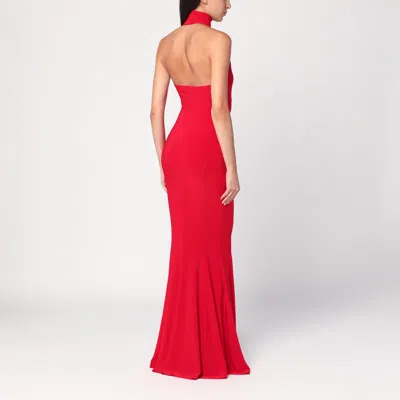 Norma Kamali Red Turtleneck Mermaid Dress In Red