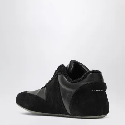 Mm6 Maison Margiela Black Leather And Suede Anatomic Sneakers