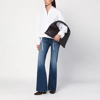 Mother Lil Doozy Fray Flared Jeans In Blue